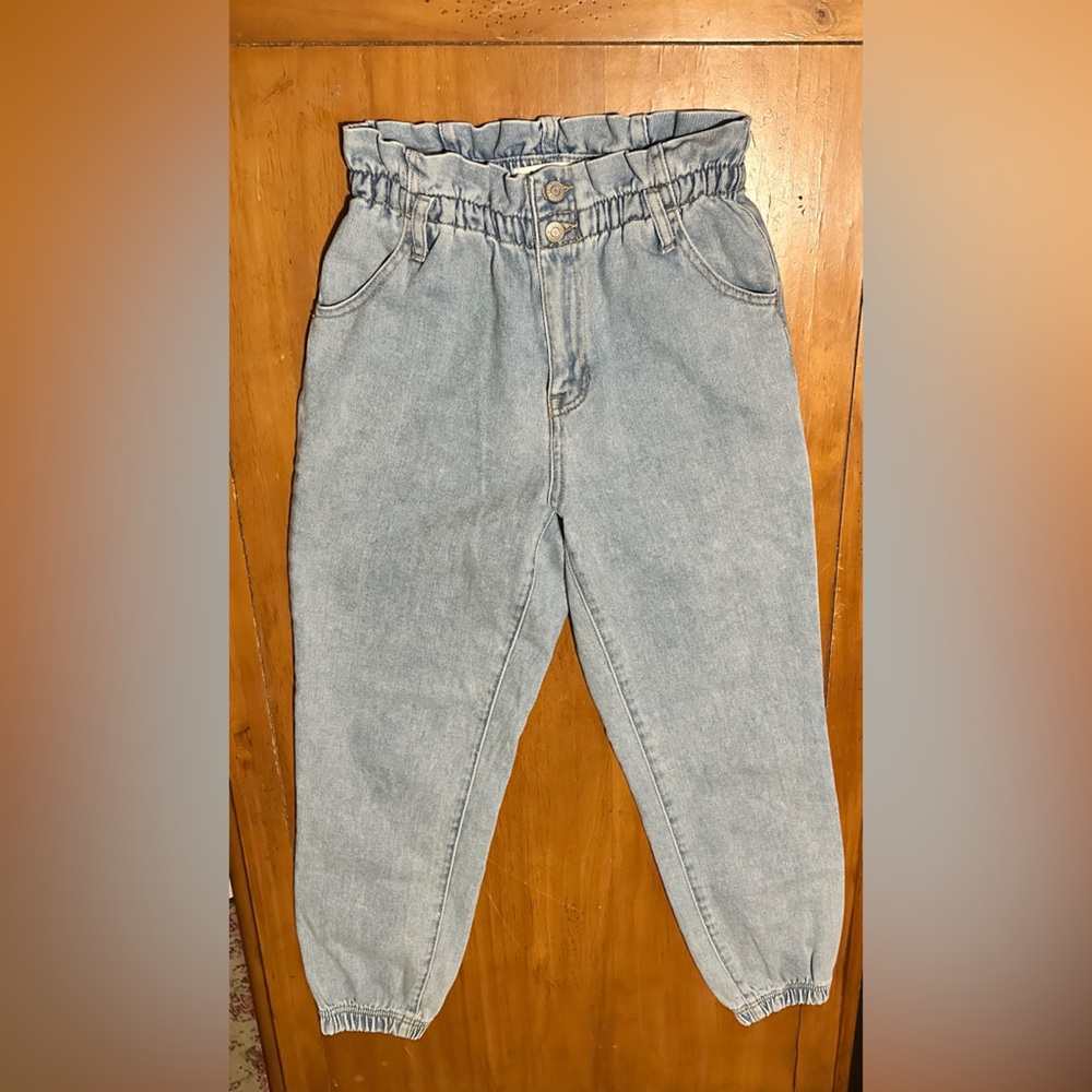 PacSun | Paper Bag Waist Light Wash Joggers | Mom Jeans High Rise High Waist